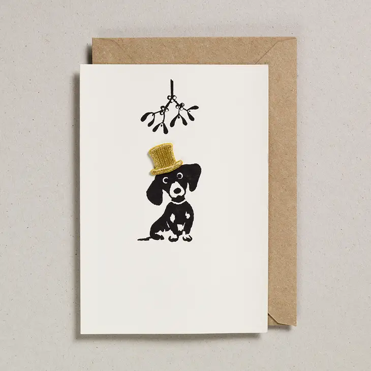 Iron-On Christmas Charm Card (Dog)