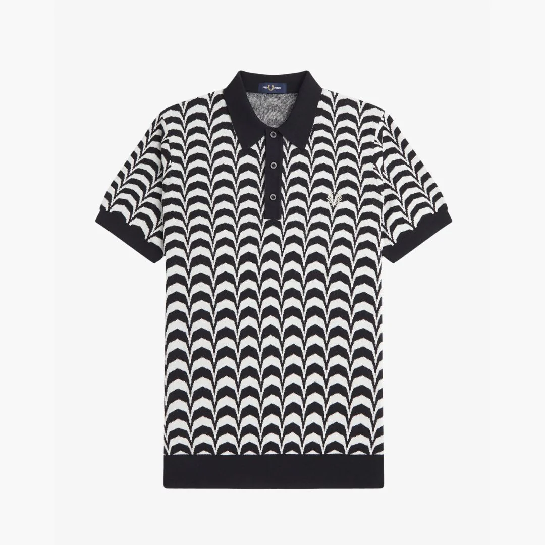 Jacquard Knitted Shirt (Black) - Image 2