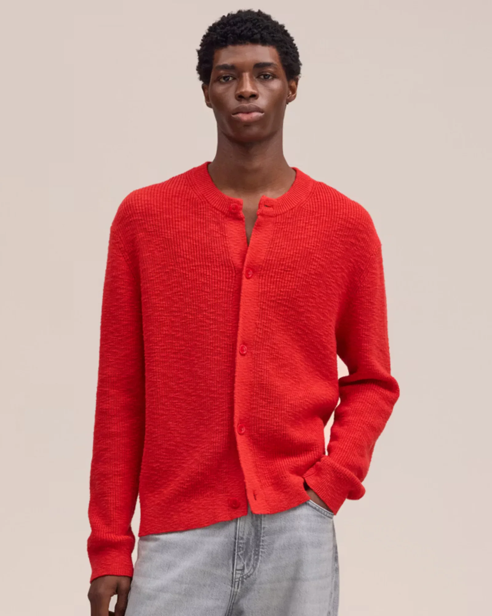 Jasper 60028 Boucle Yarn Cardigan (Chili Glow)