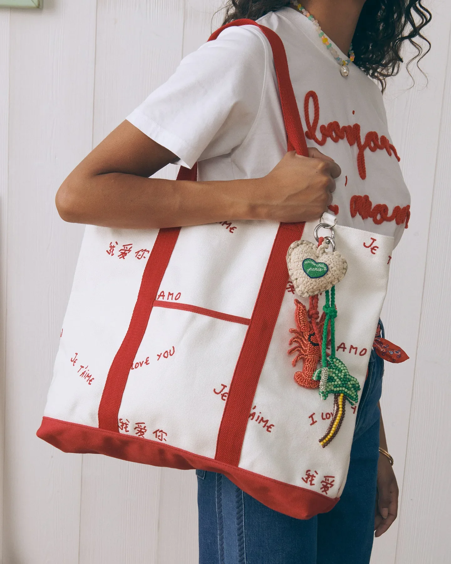 "Je T'aime" Ozanam Bag (Off White Poppy) - Image 3