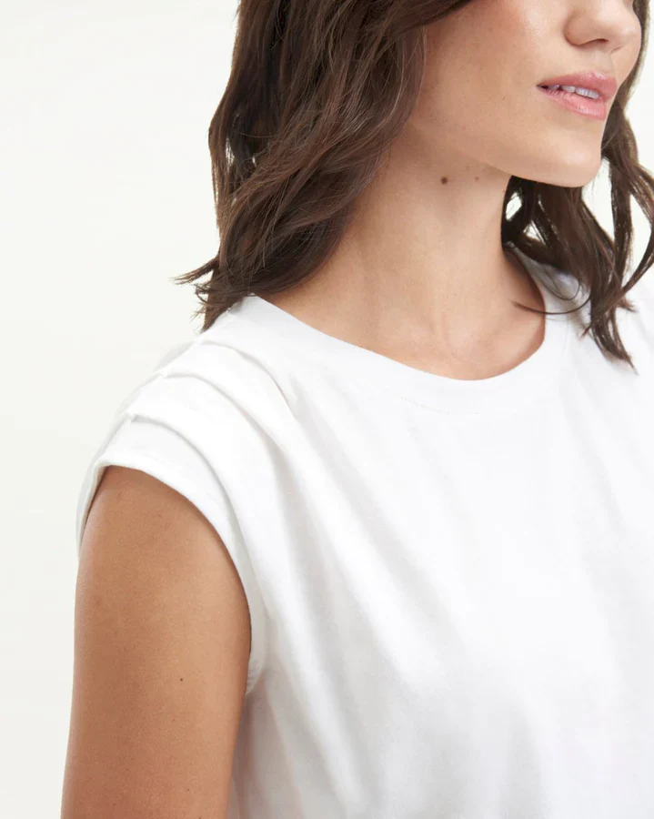 Jersey Pleated Tank (Gardenia) - Image 3