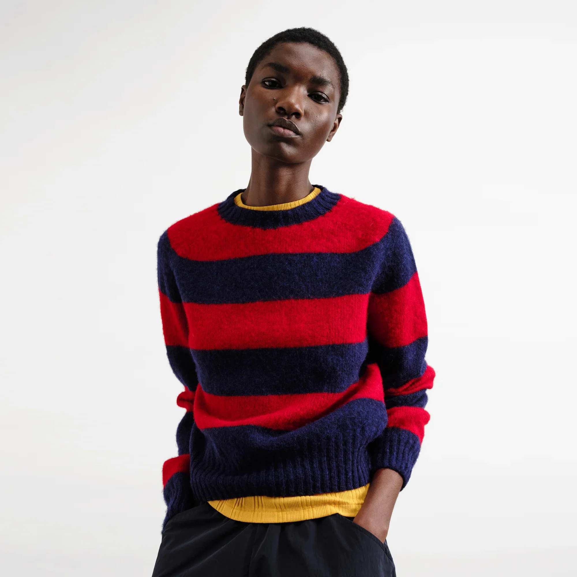 Jets Stripe Knit Sweater (Blue + Red) - Image 4