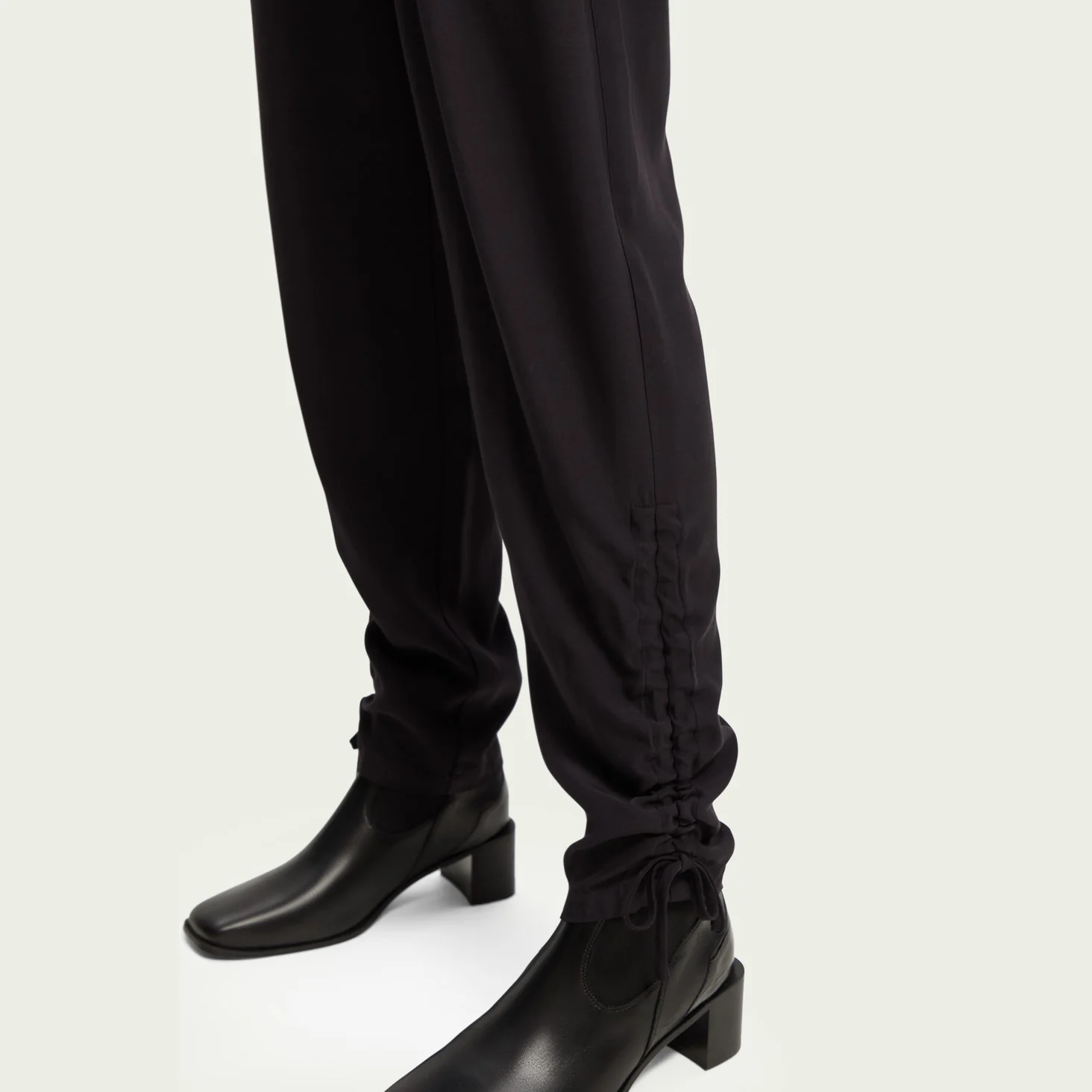 Jumpsuit with Gathered Details (Black) - Image 4