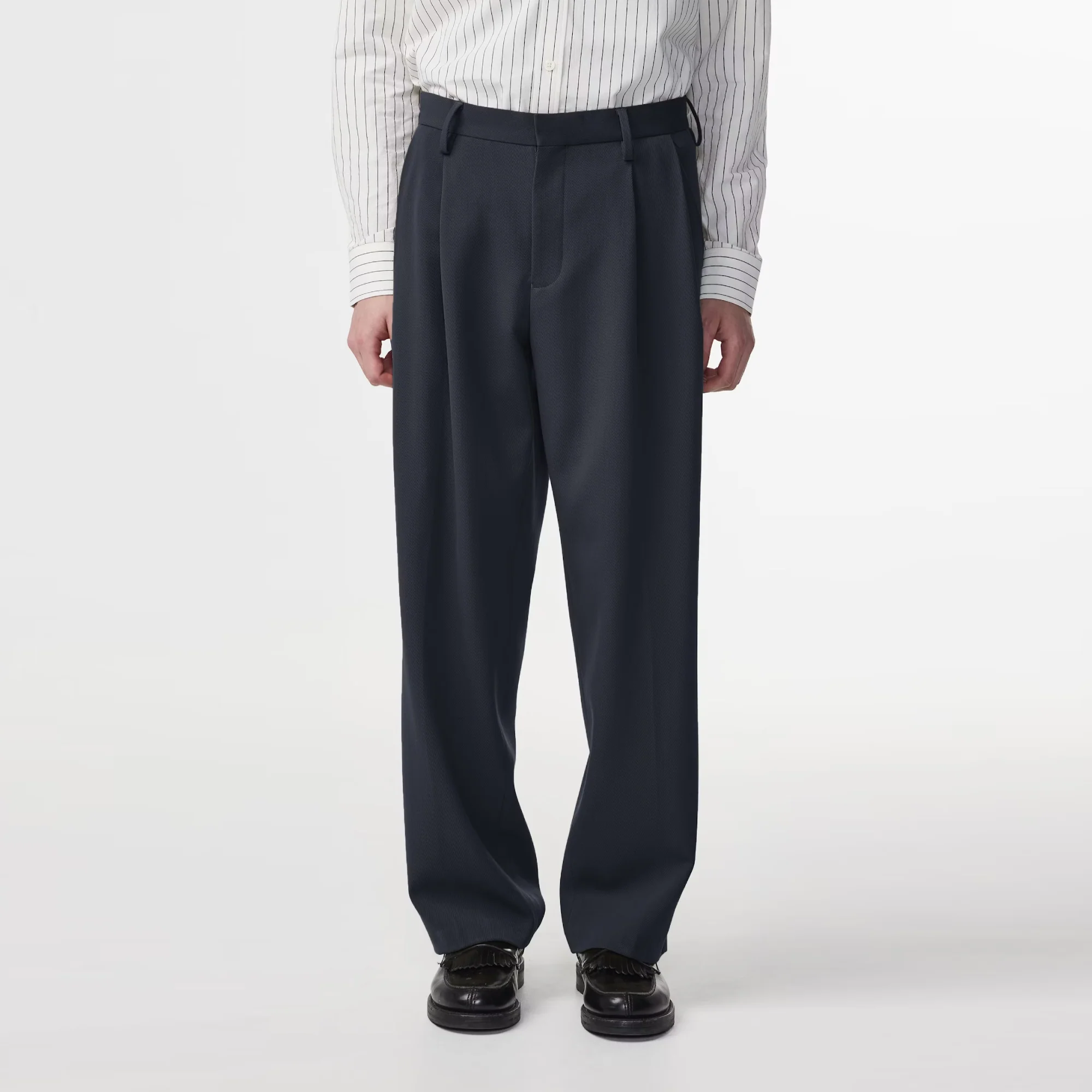 Justin 10002 Herringbone Relaxed Fit Pant (Deep Navy) - Image 2