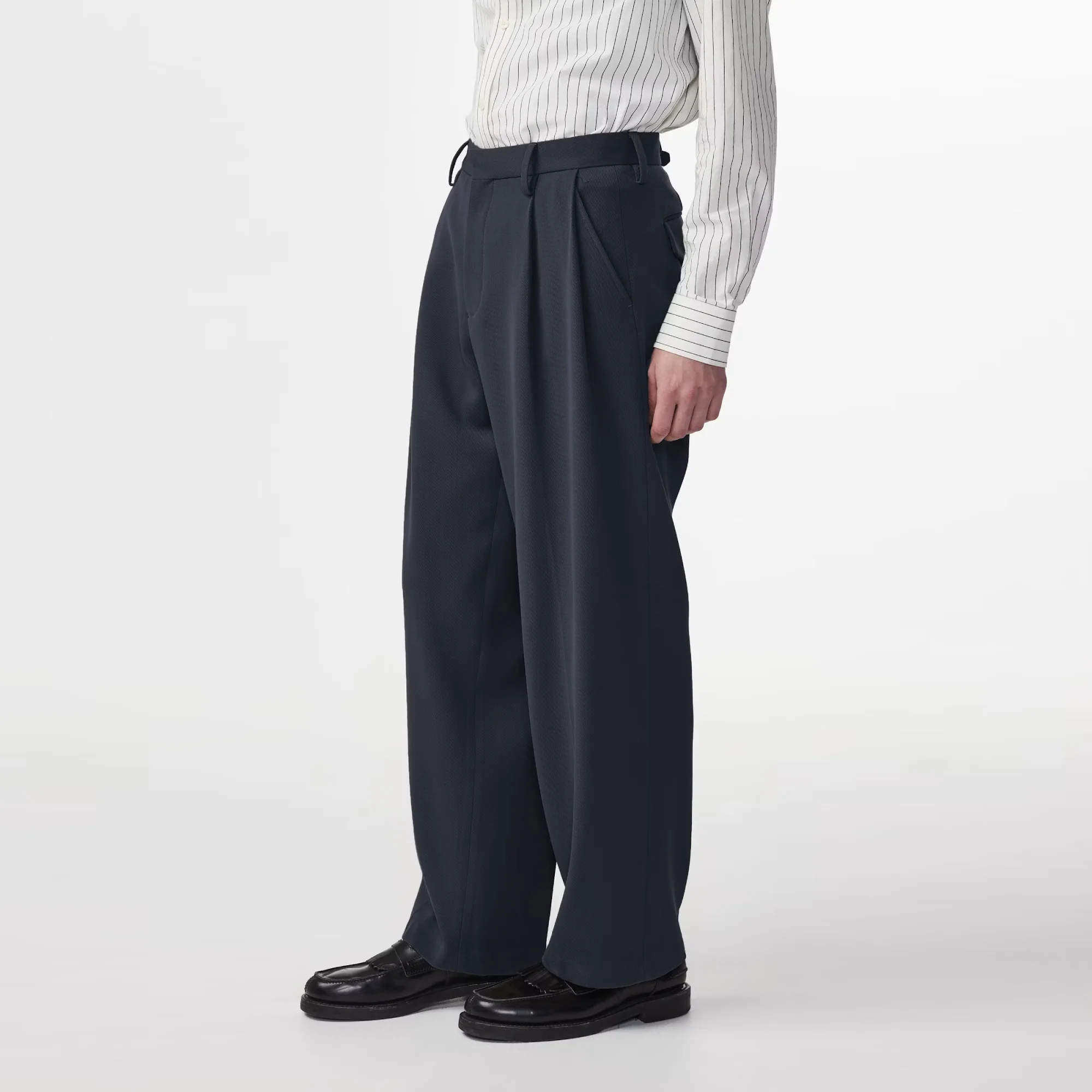 Justin 10002 Herringbone Relaxed Fit Pant (Deep Navy) - Image 3