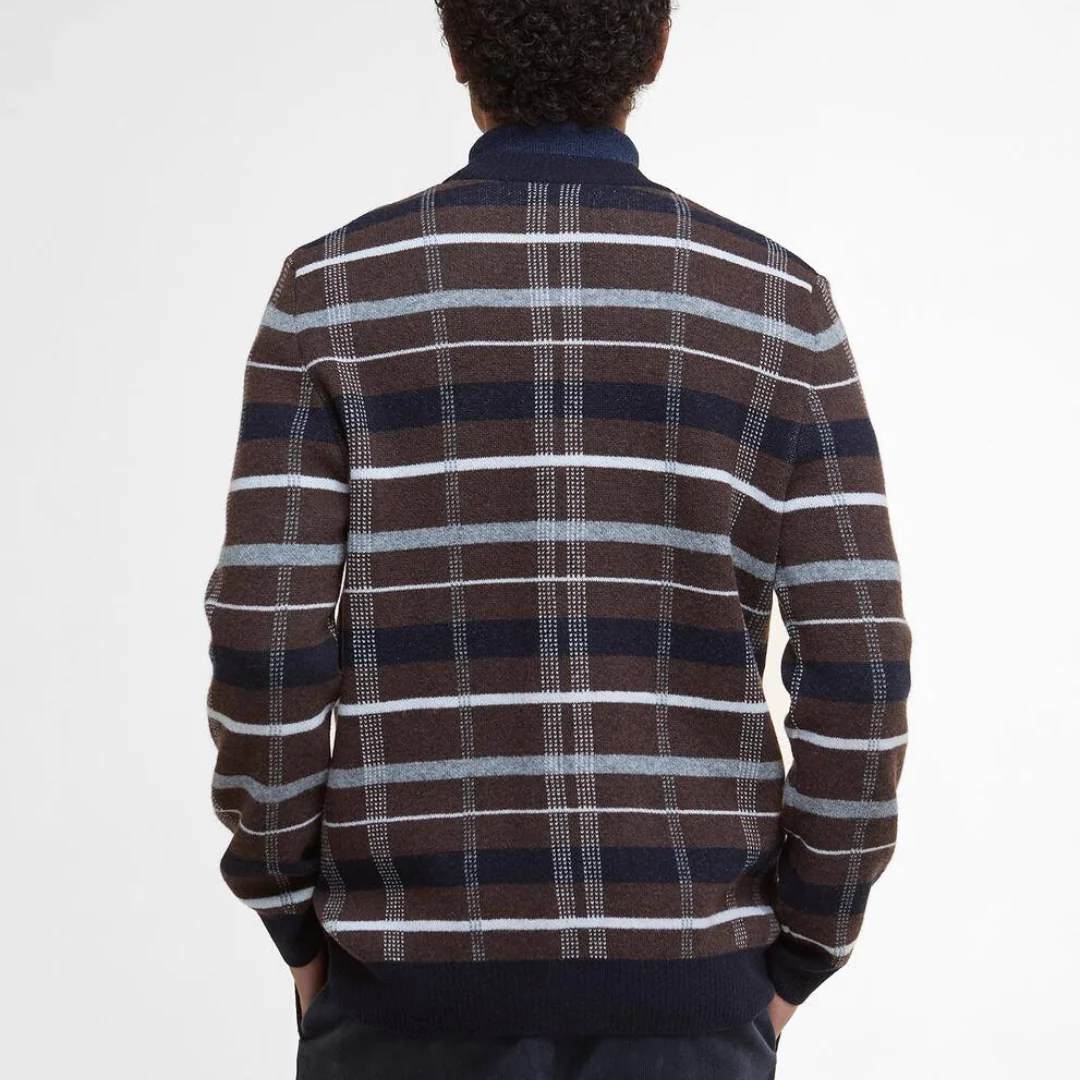 Kane Tartan Cardigan (Dark Oak) - Image 3