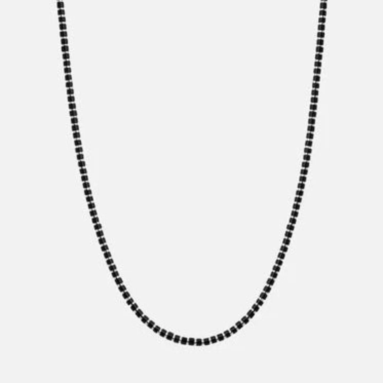 Kato Onyx Necklace (Sterling Silver + Black) (22 in)