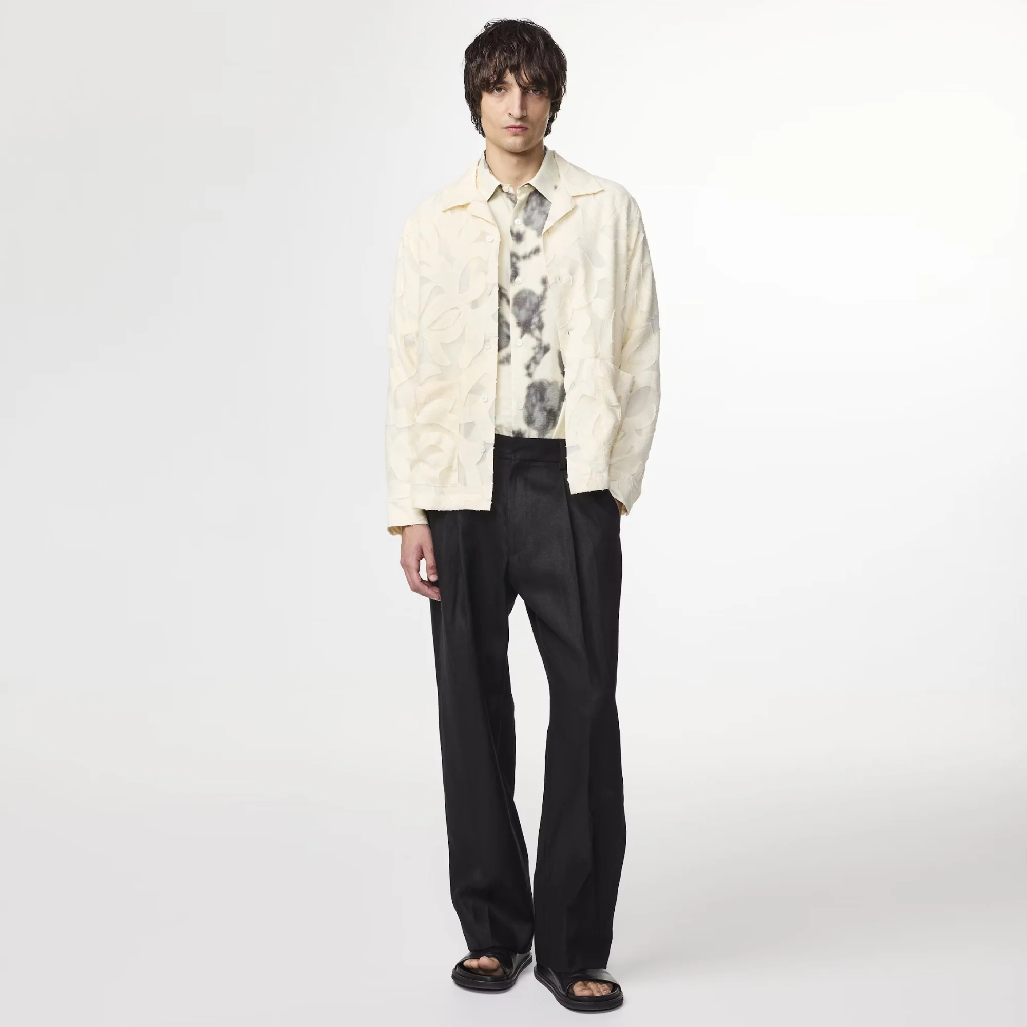 Kay 1454 Relaxed Fit Linen Trouser (Black)