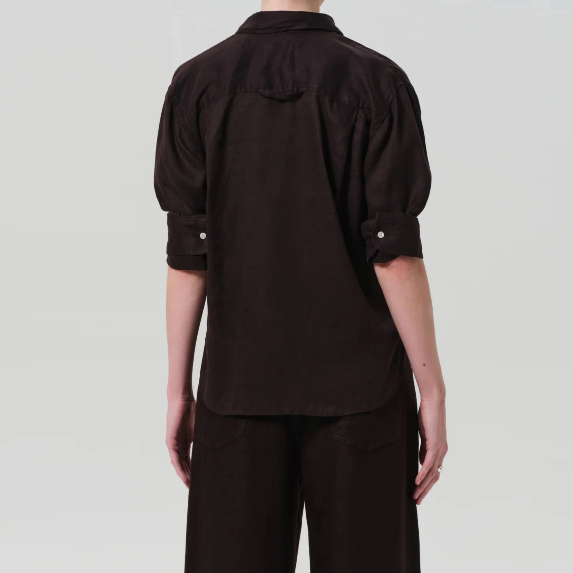 Kayla Shrunken Shirt (Chocolate) - Image 2