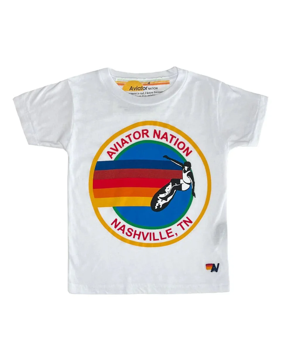 Kids Aviator Nation Nashville Tee (White)
