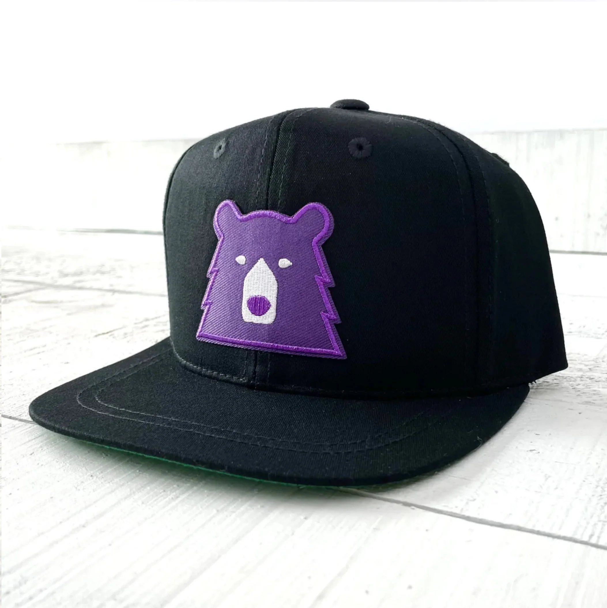 Kids Snapback (Black + Purple Bear)