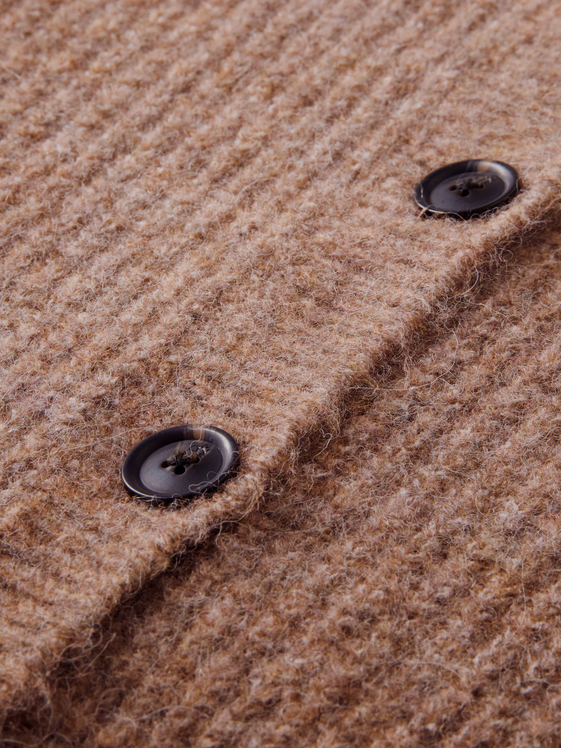 Knitted Crewneck Cardigan with Puffed Sleeves - Image 6