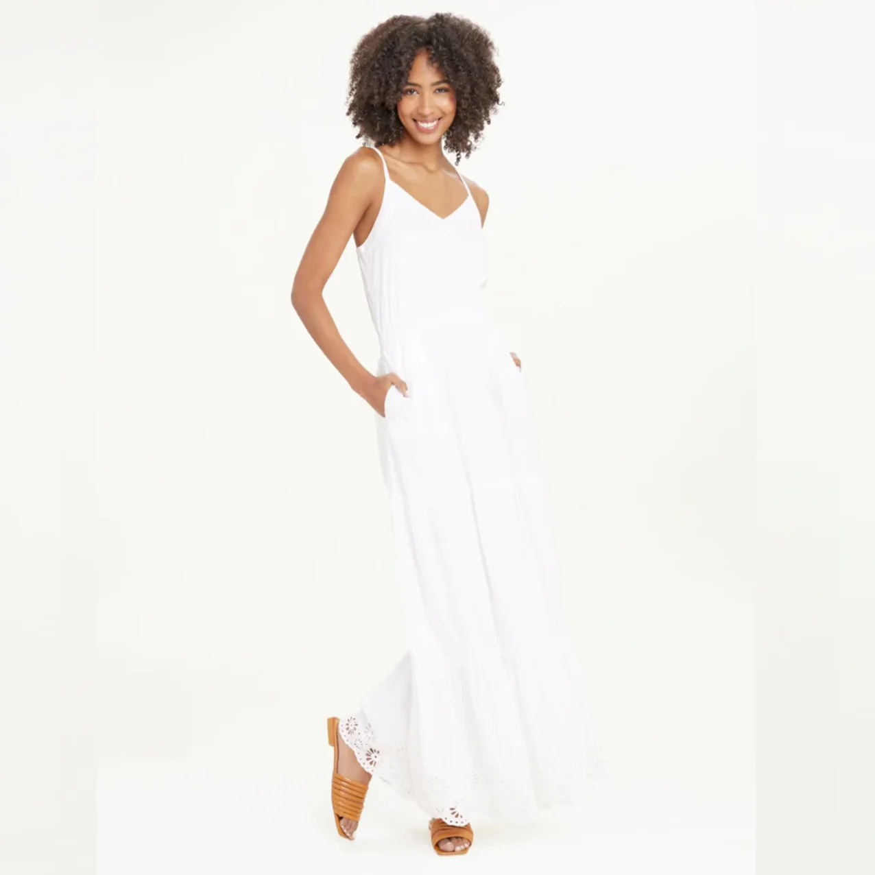 Kora Eyelet Dress (White) - Image 2