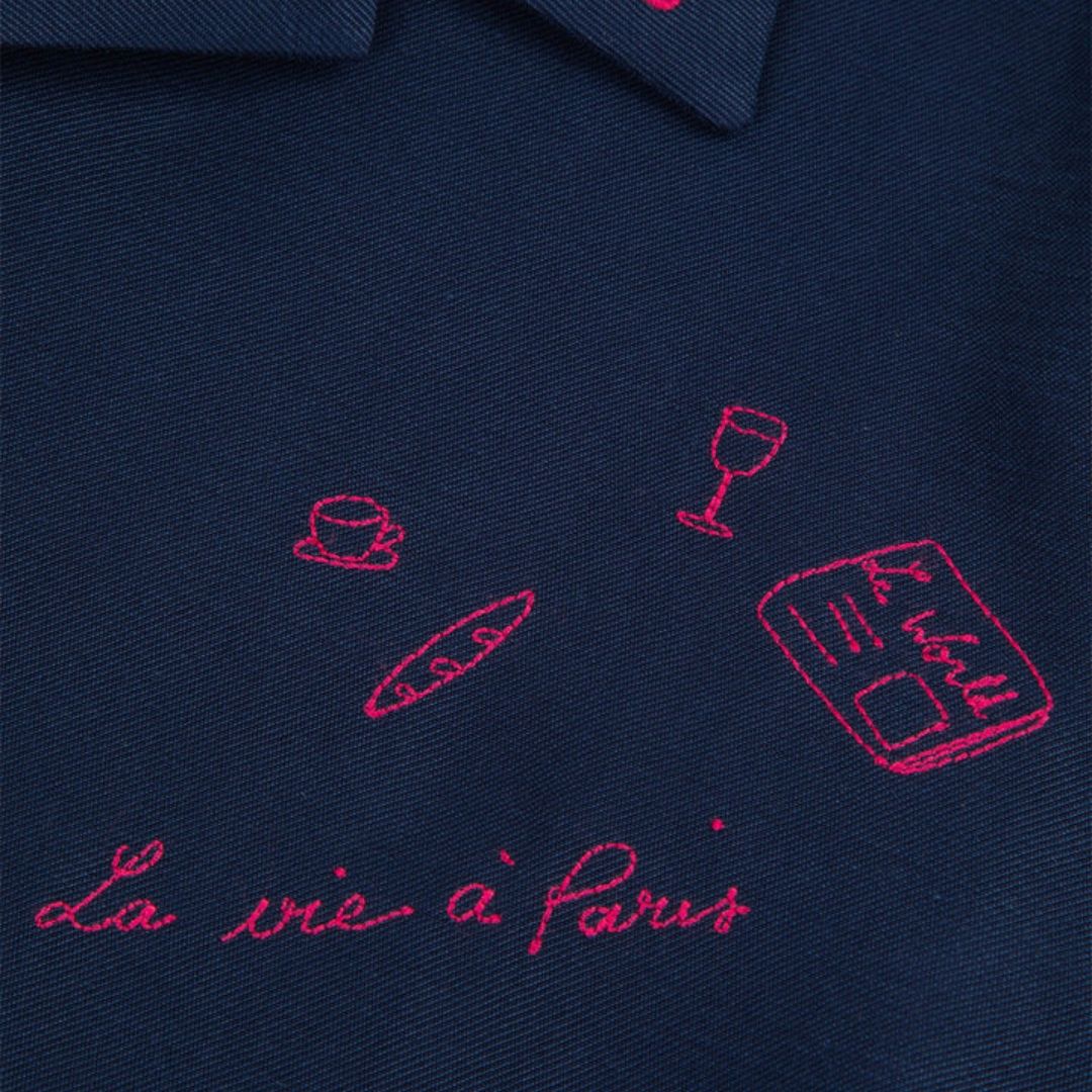 "La Vie A Paris" Souchier Paris Shirt (Dark Navy) - Image 4