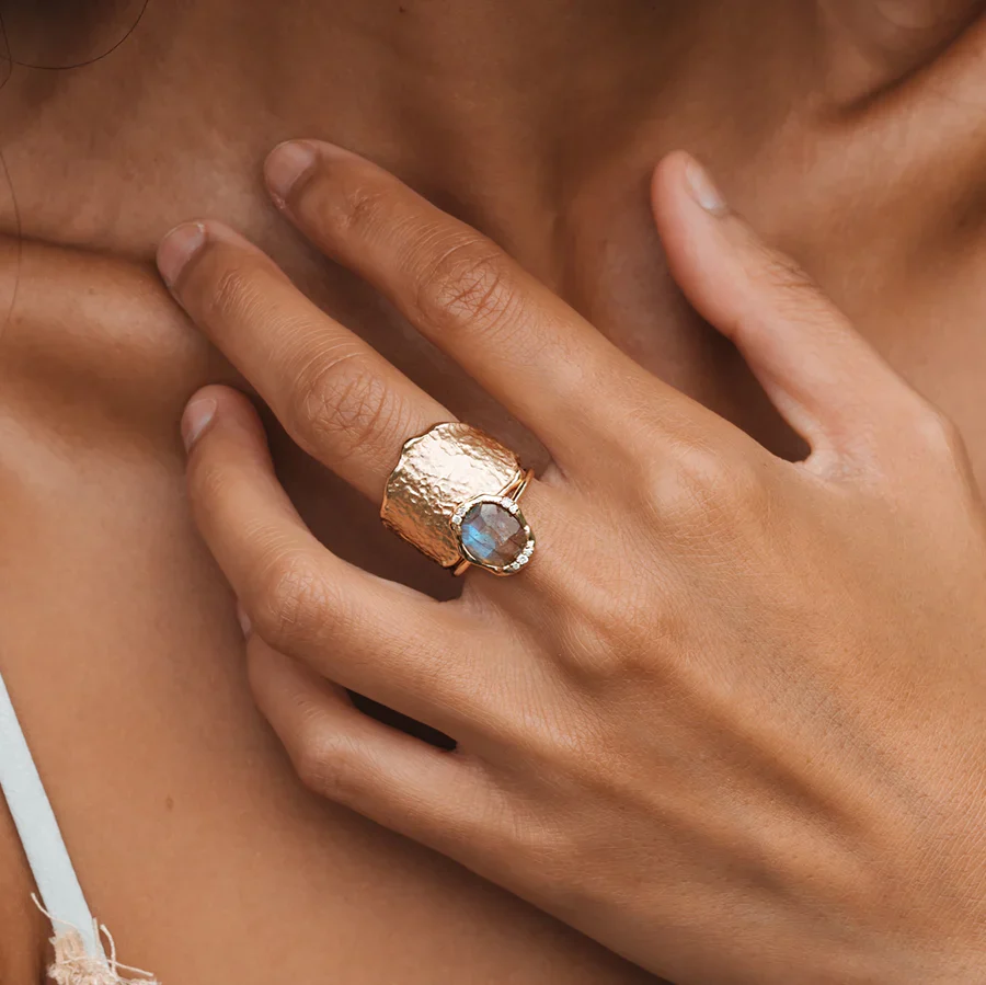 Labradorite Mood Ring (14K Gold) - Image 2