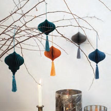 Large Honeycomb Paper Ornament (Blue) - Image 3