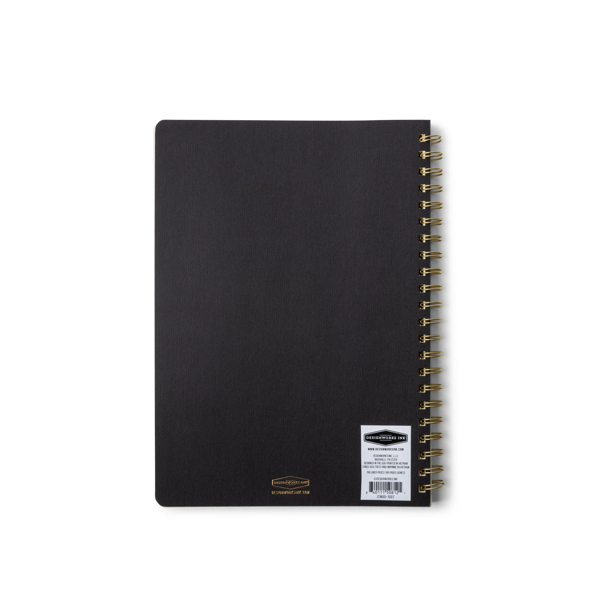 Large Textured Paper Cover Twin Wire Notebook (Ebony) - Image 3