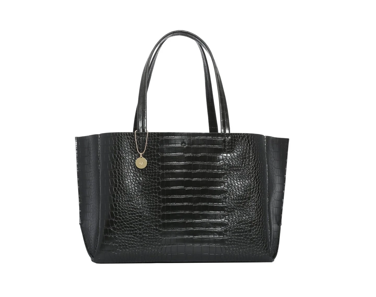 Large Tote (Black Croc Effect)
