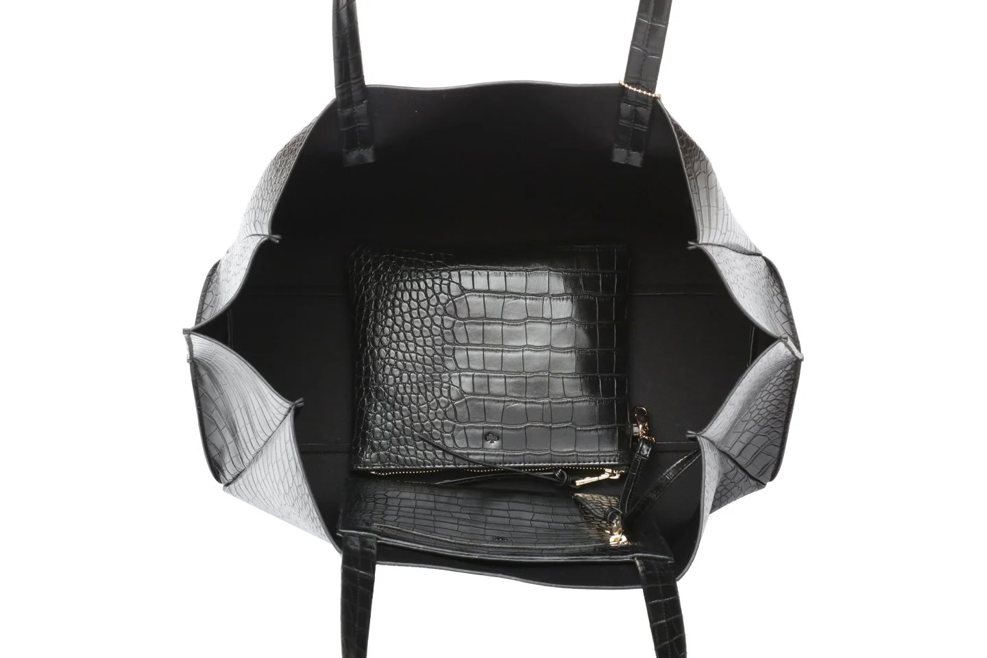 Large Tote (Black Croc Effect) - Image 3