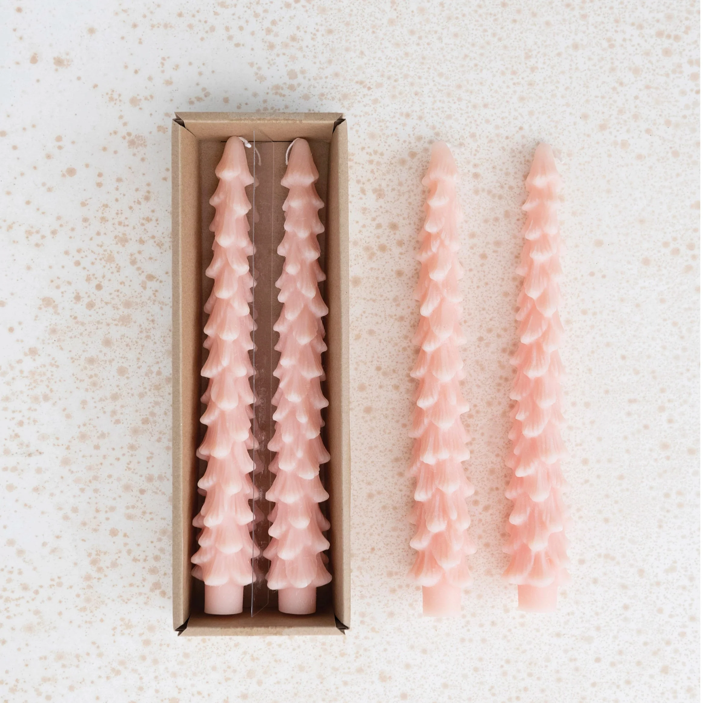Large Tree Taper Candle | 2 Pack (Pink)