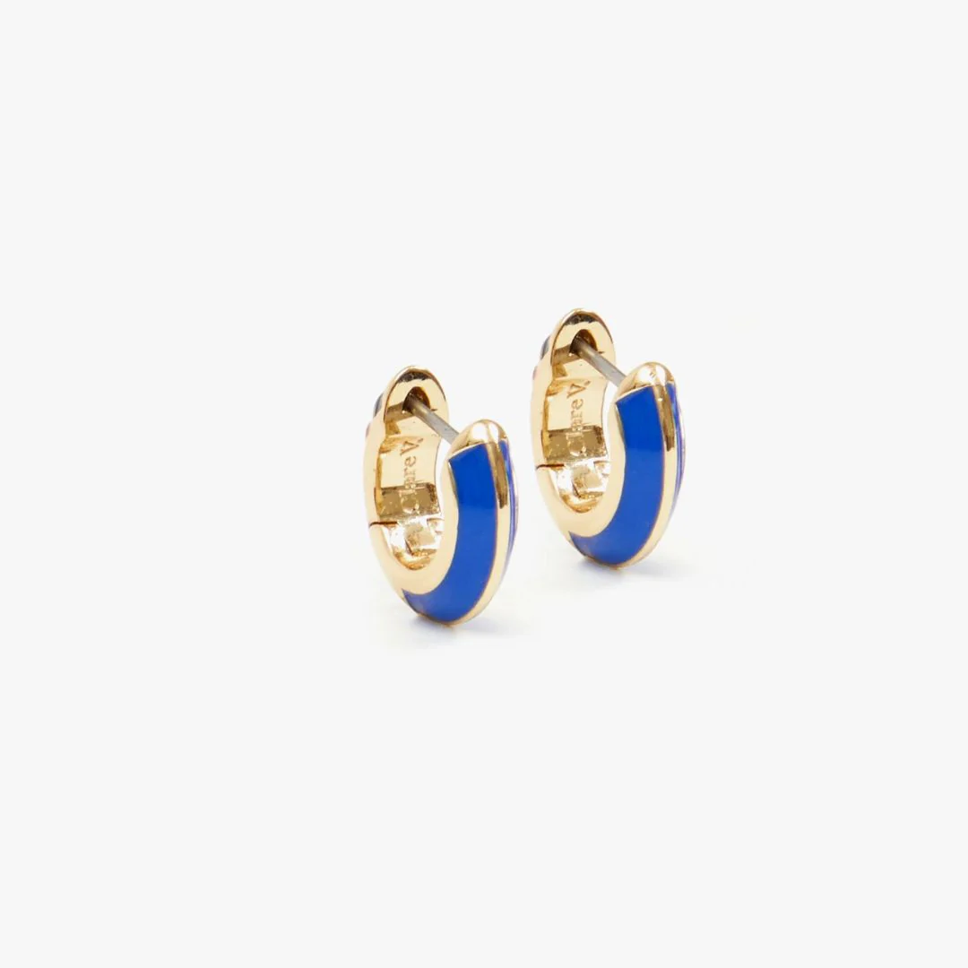 Le Huggie Earrings (Gold + Bright Cobalt) - Image 3