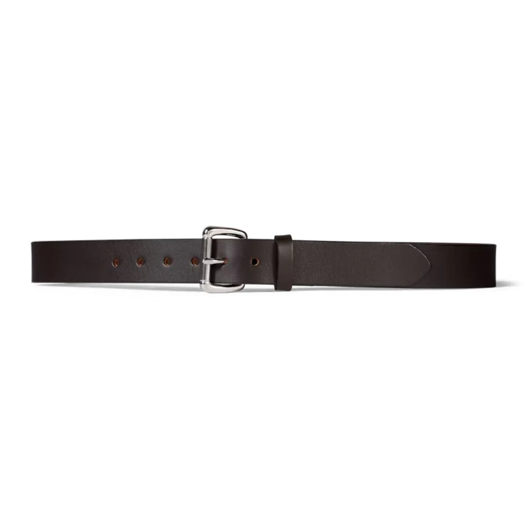 Leather Bridle Belt 1-1/4" (Brown + Stainless Steel)