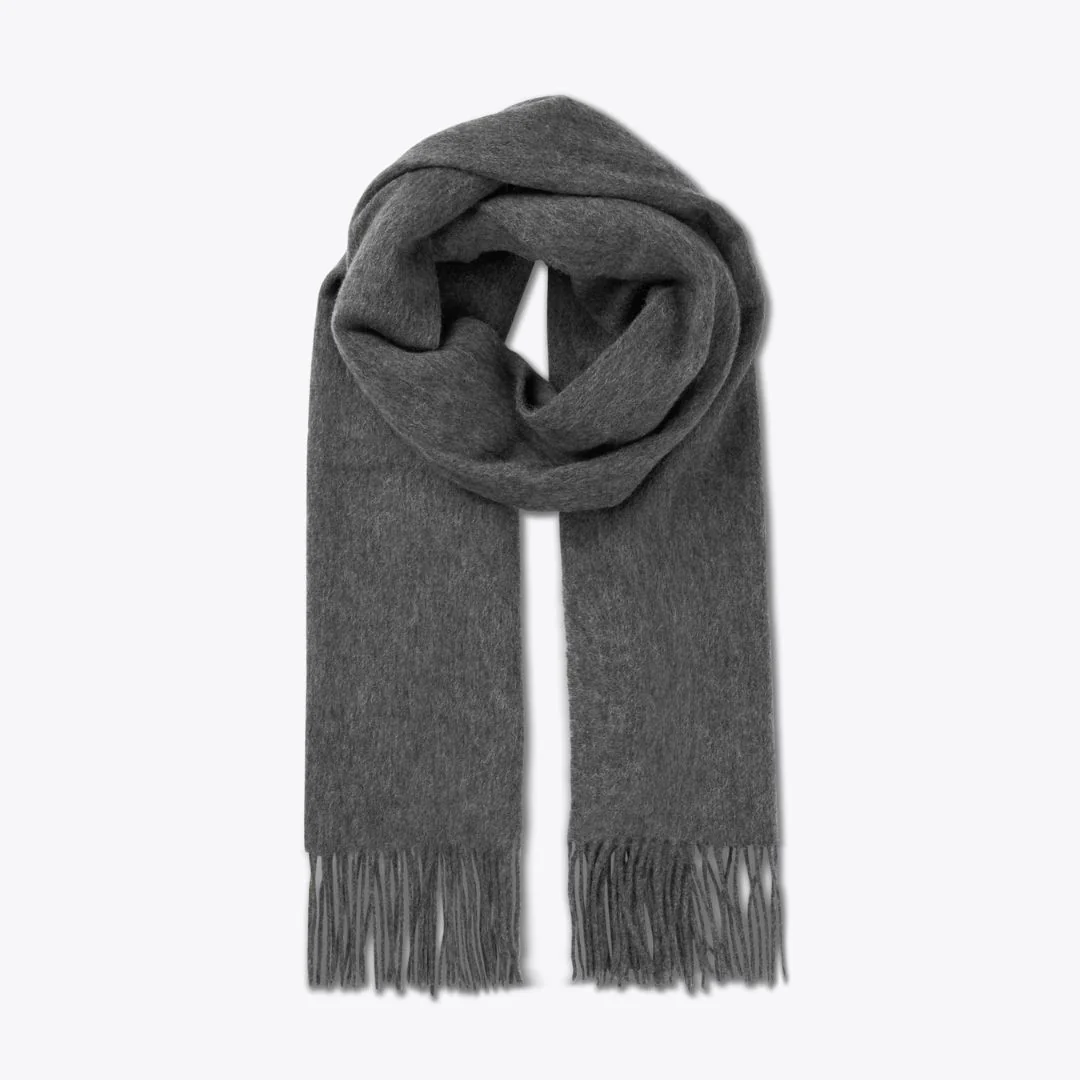 Les Deux Wool Scarf (Charcoal Melange) - Image 3