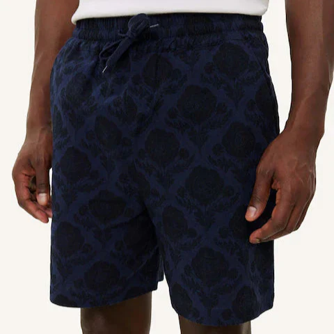 Lesley Flower Tile AOP Shorts (Navy + Dark Navy) - Image 2