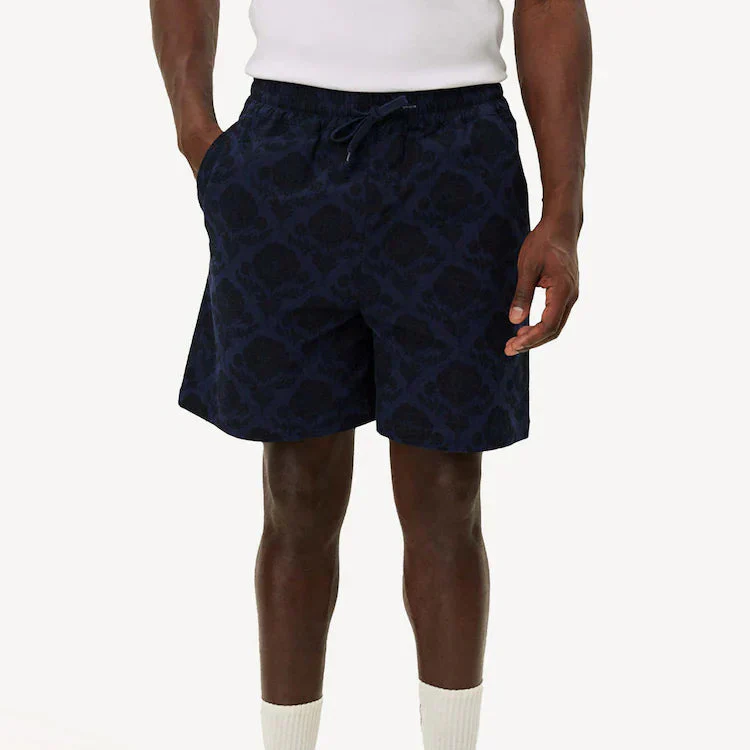 Lesley Flower Tile AOP Shorts (Navy + Dark Navy) - Image 3