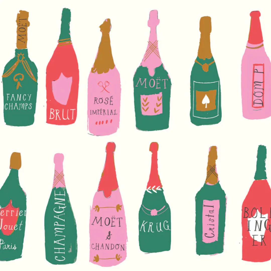 Let's Make A Toast Gift Wrap (Roll of 3 Sheets) - Image 2