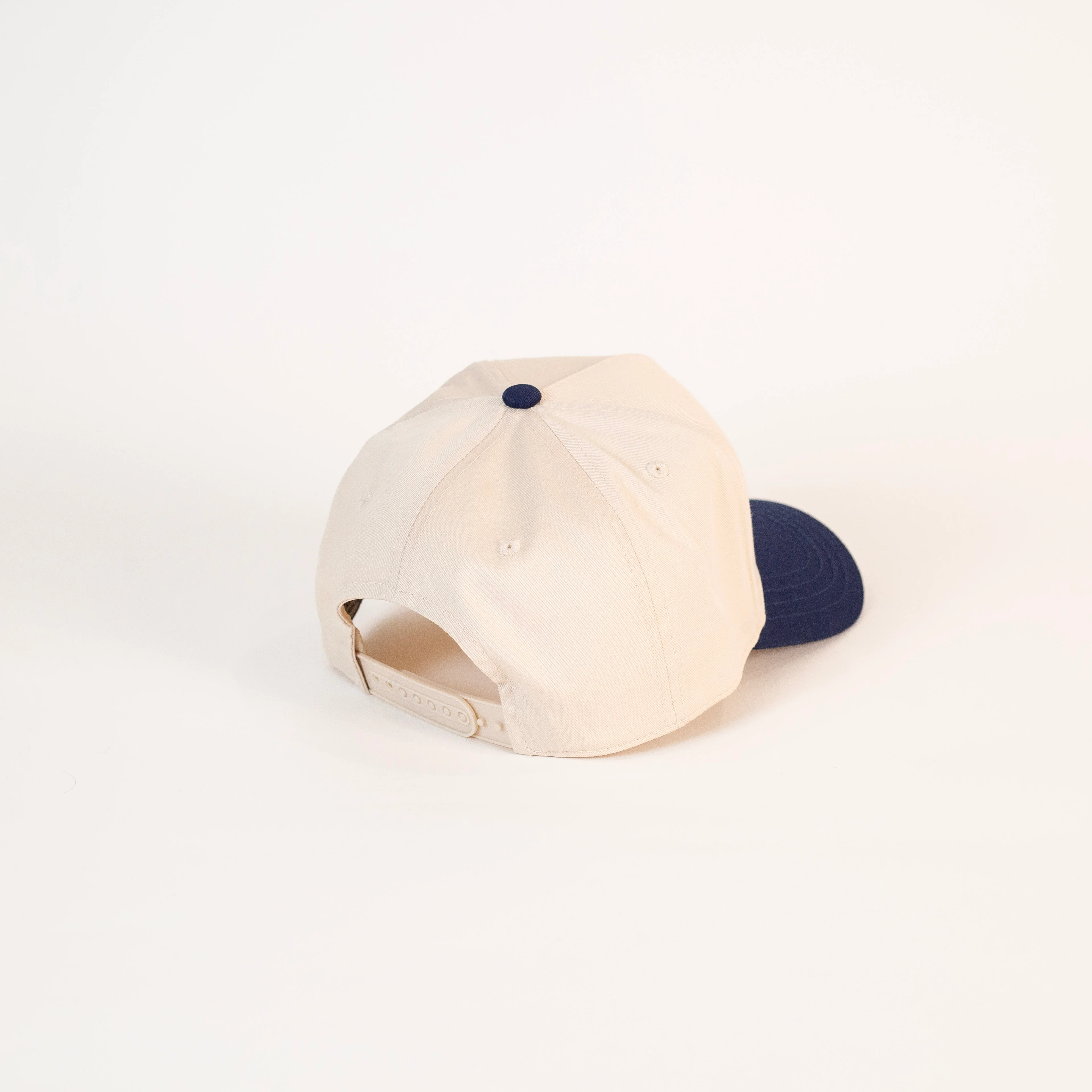 Letter Two-Tone Hat (Natural + Navy) - Image 2