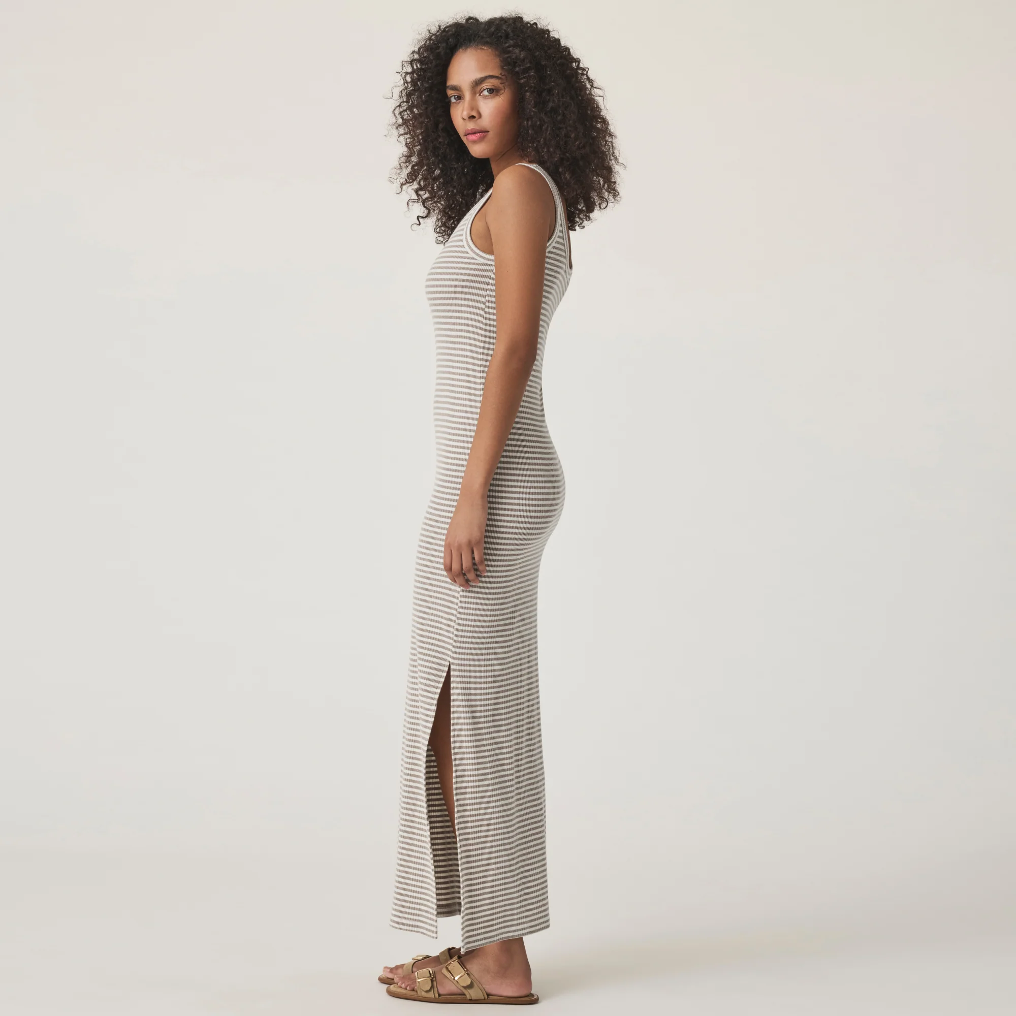 Lina Stripe Midi Dress (Pine) - Image 2