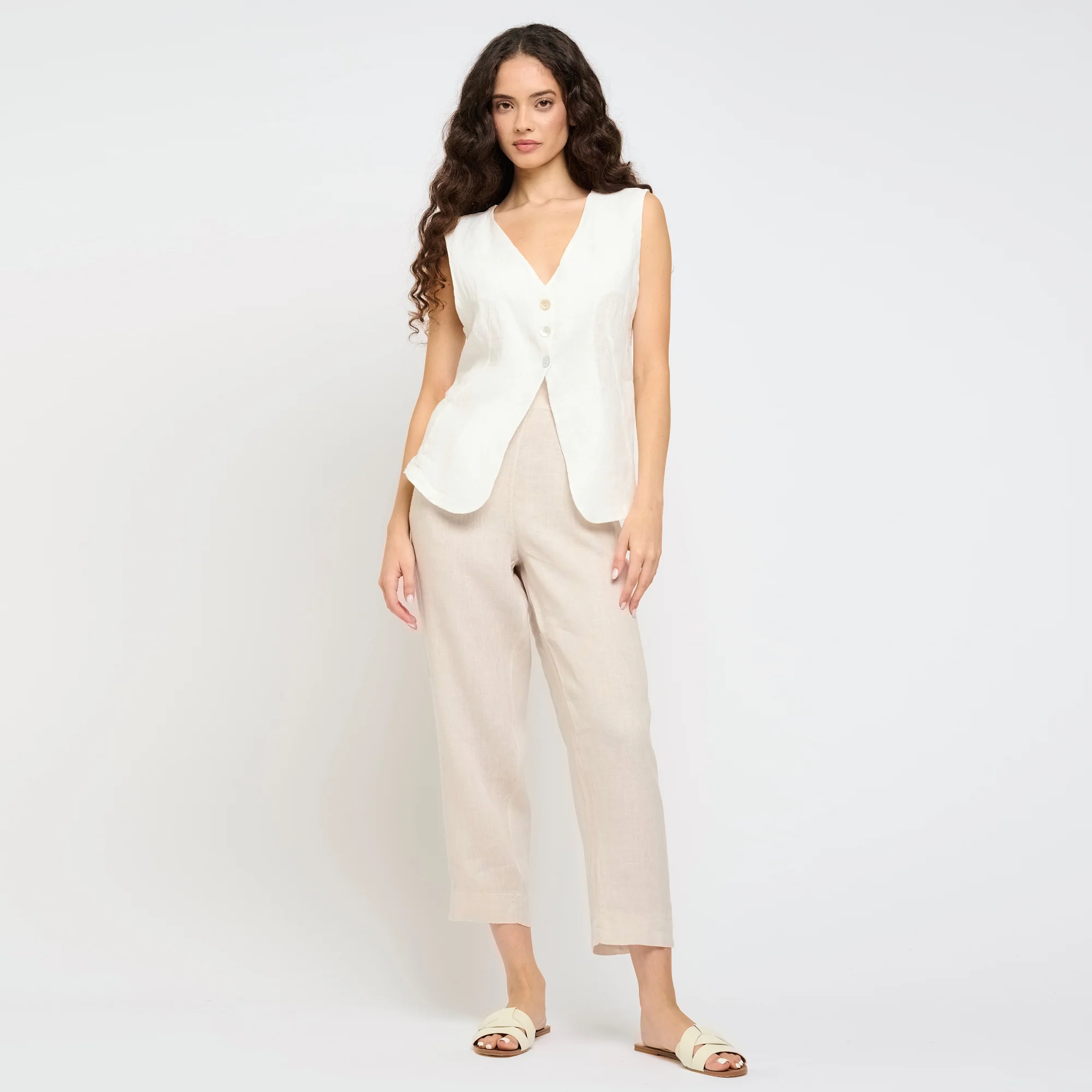 Linen Barrel Pant