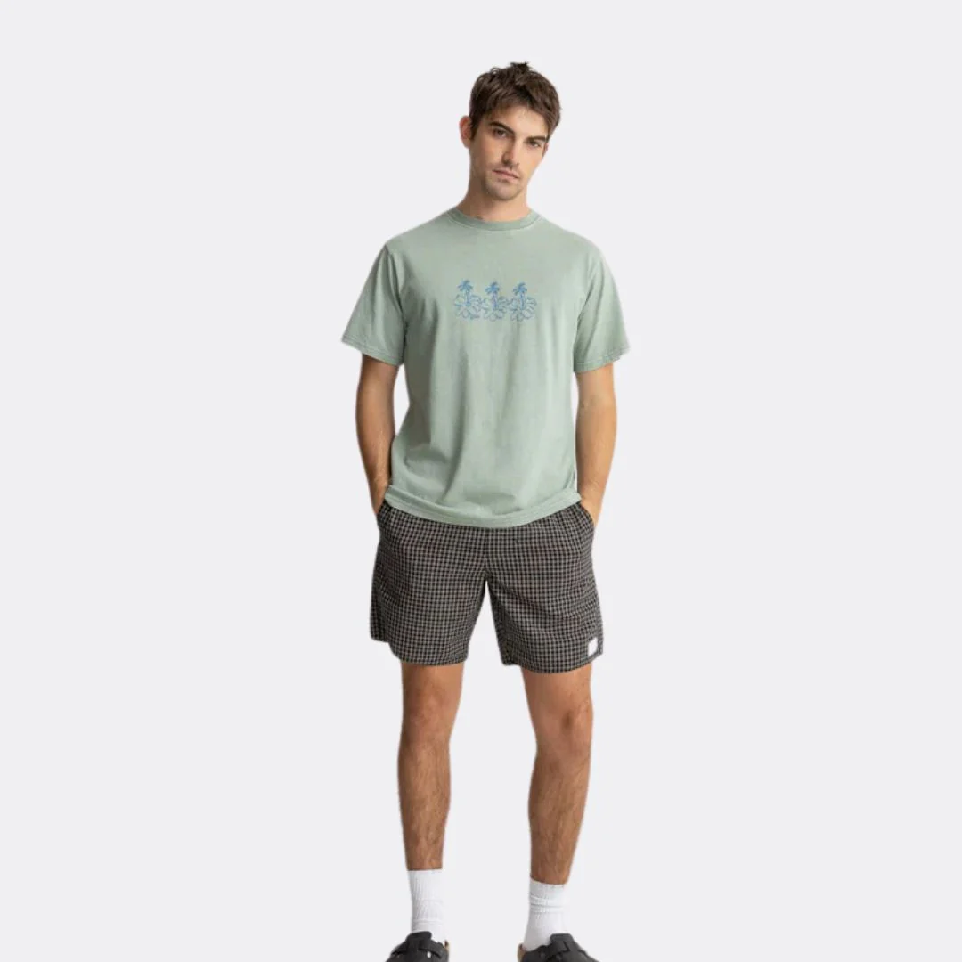 Linen Check Jam Shorts (Black) - Image 3