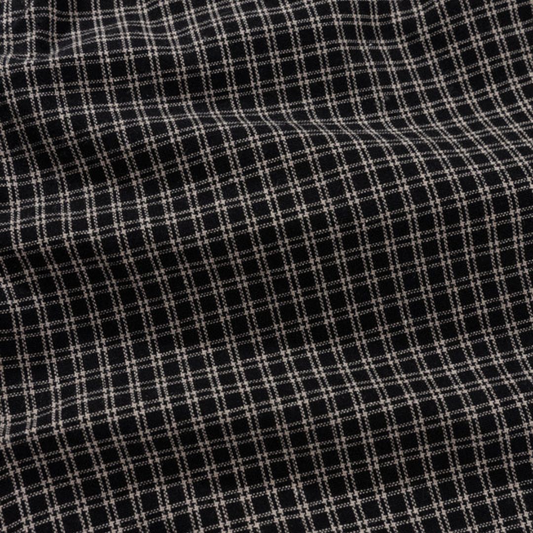 Linen Check Jam Shorts (Black) - Image 4