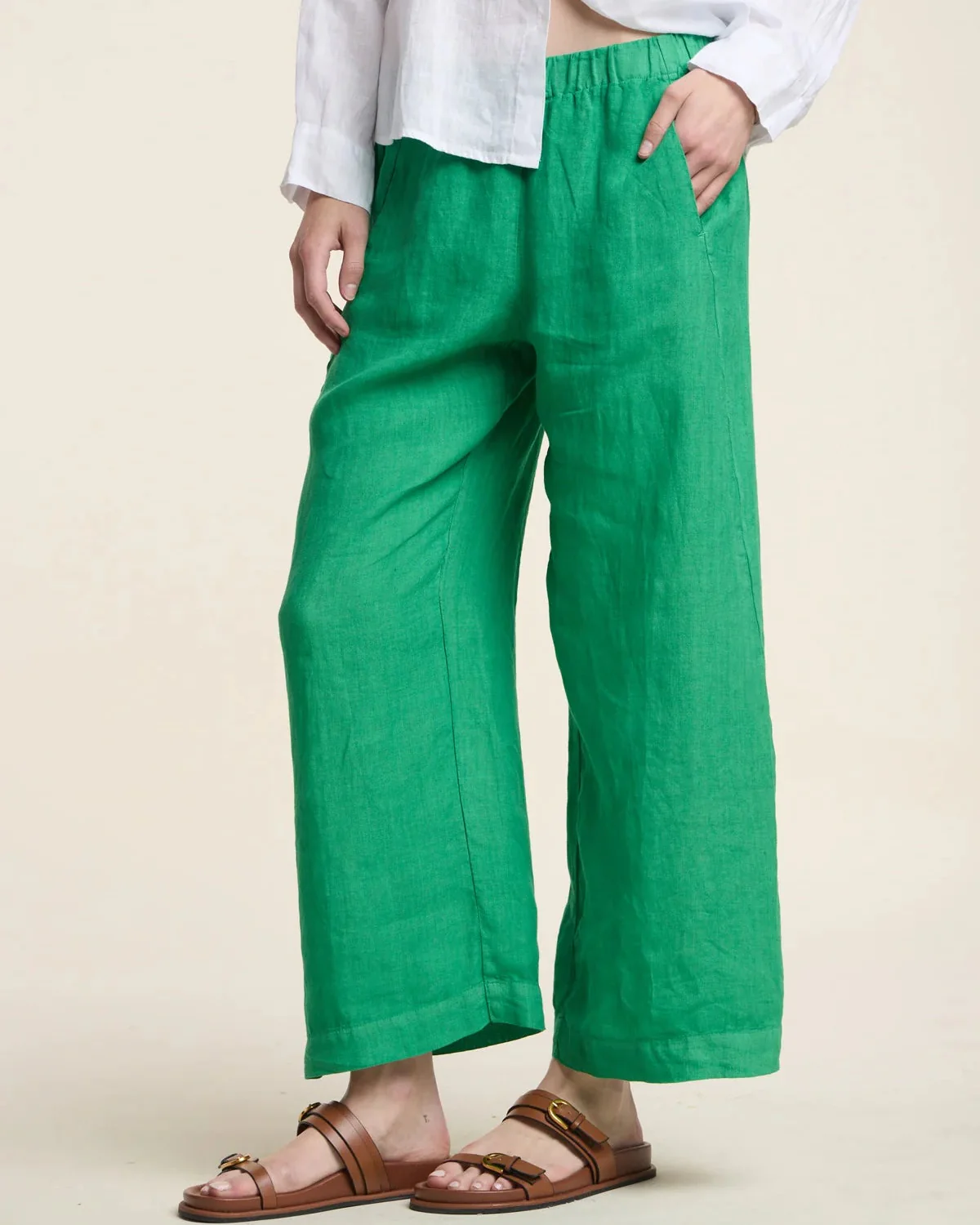 Lola Woven Linen Pant (Shamrock) - Image 5