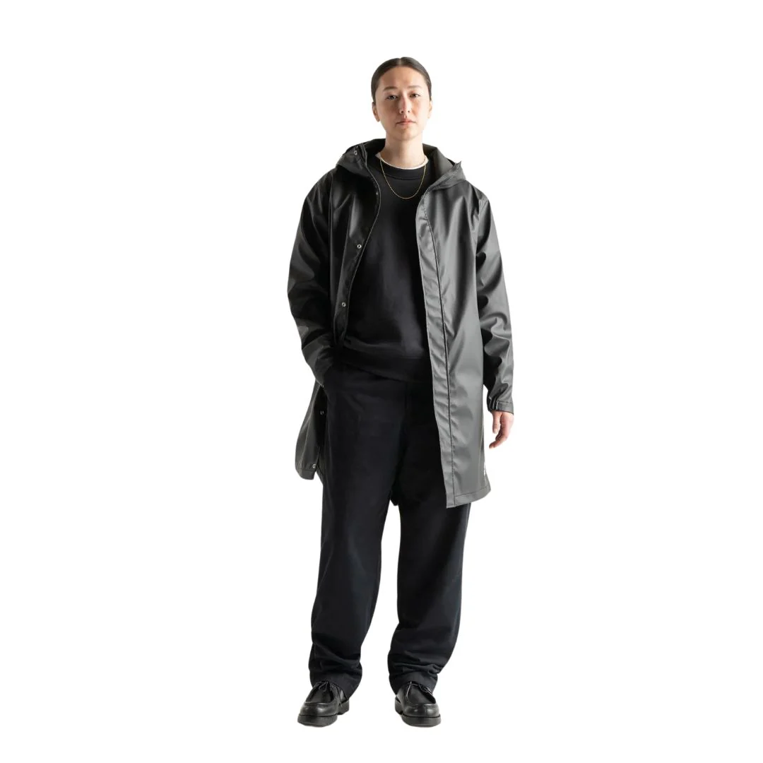 Long Classic Rain Jacket (Black) - Image 2