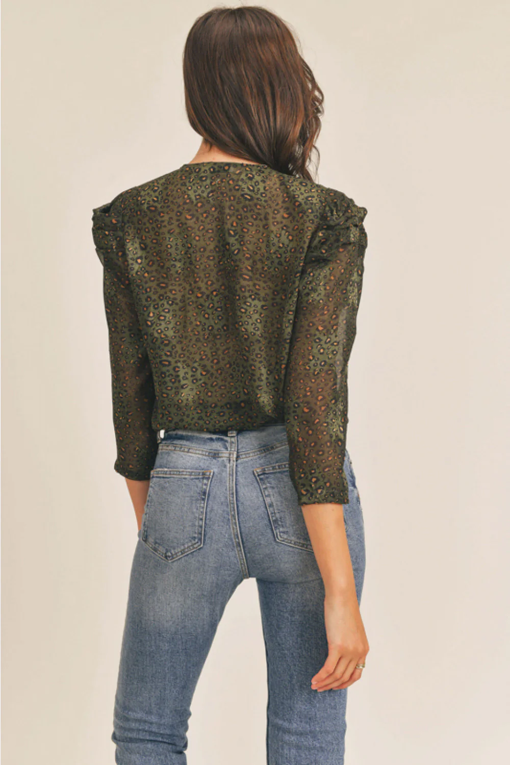 Long Sleeve Bodysuit (Olive Animal) - Image 9