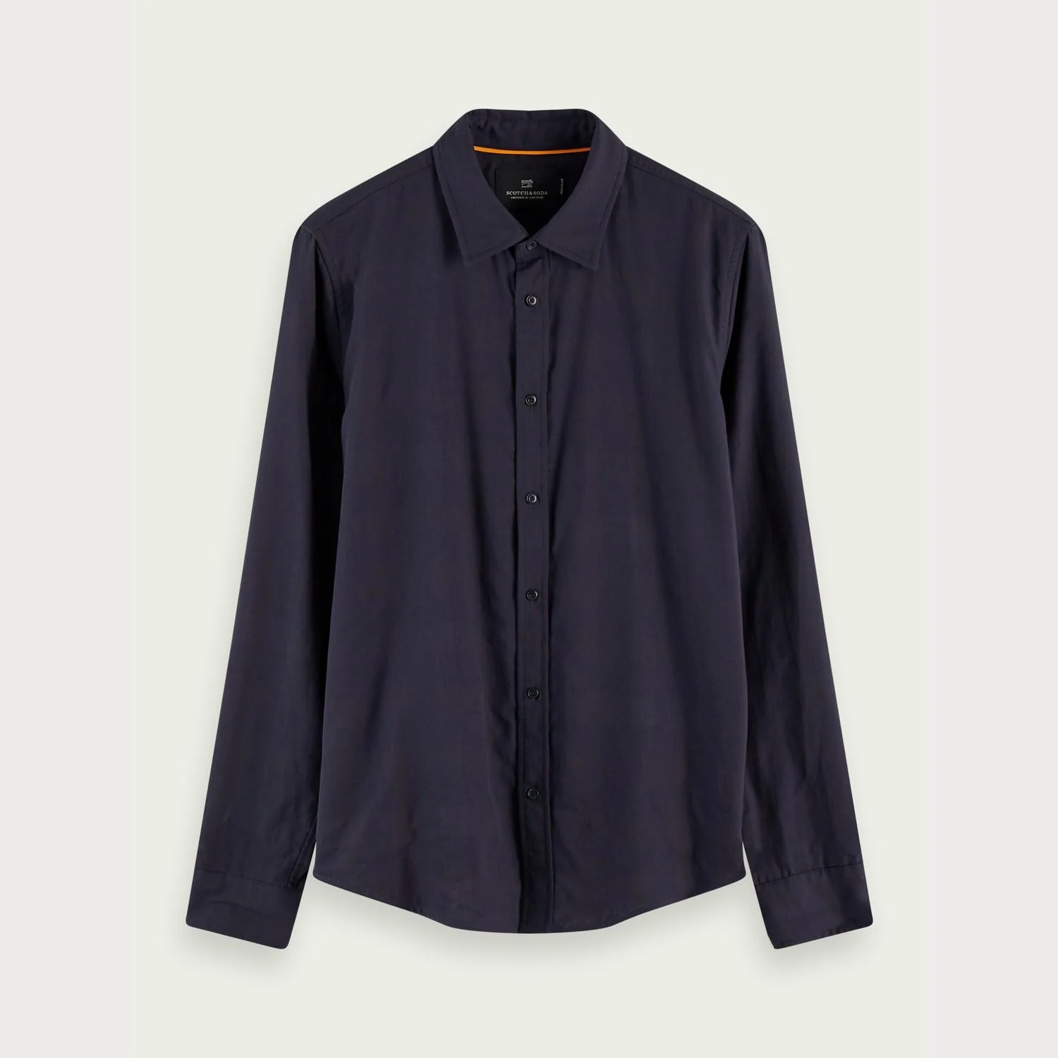 Long Sleeve Cotton Shirt (Navy) - Image 4