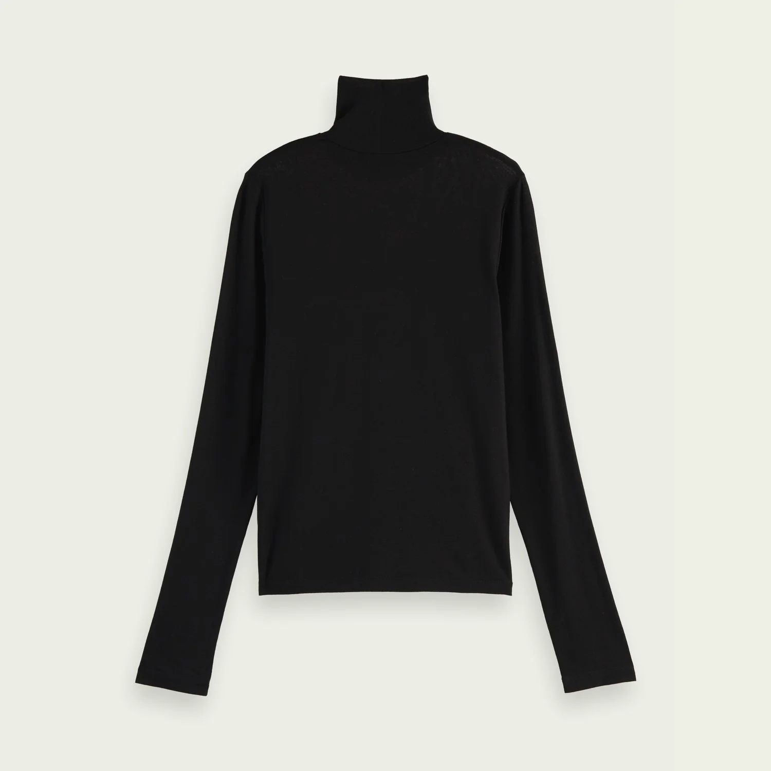 Long Sleeve Mock Neck T-Shirt (Black) - Image 5