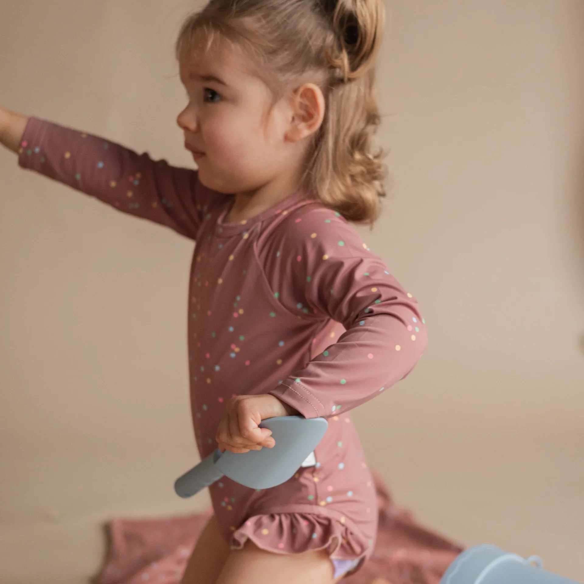 Long-Sleeve Ruffle One-Piece Sunsuit - Image 4
