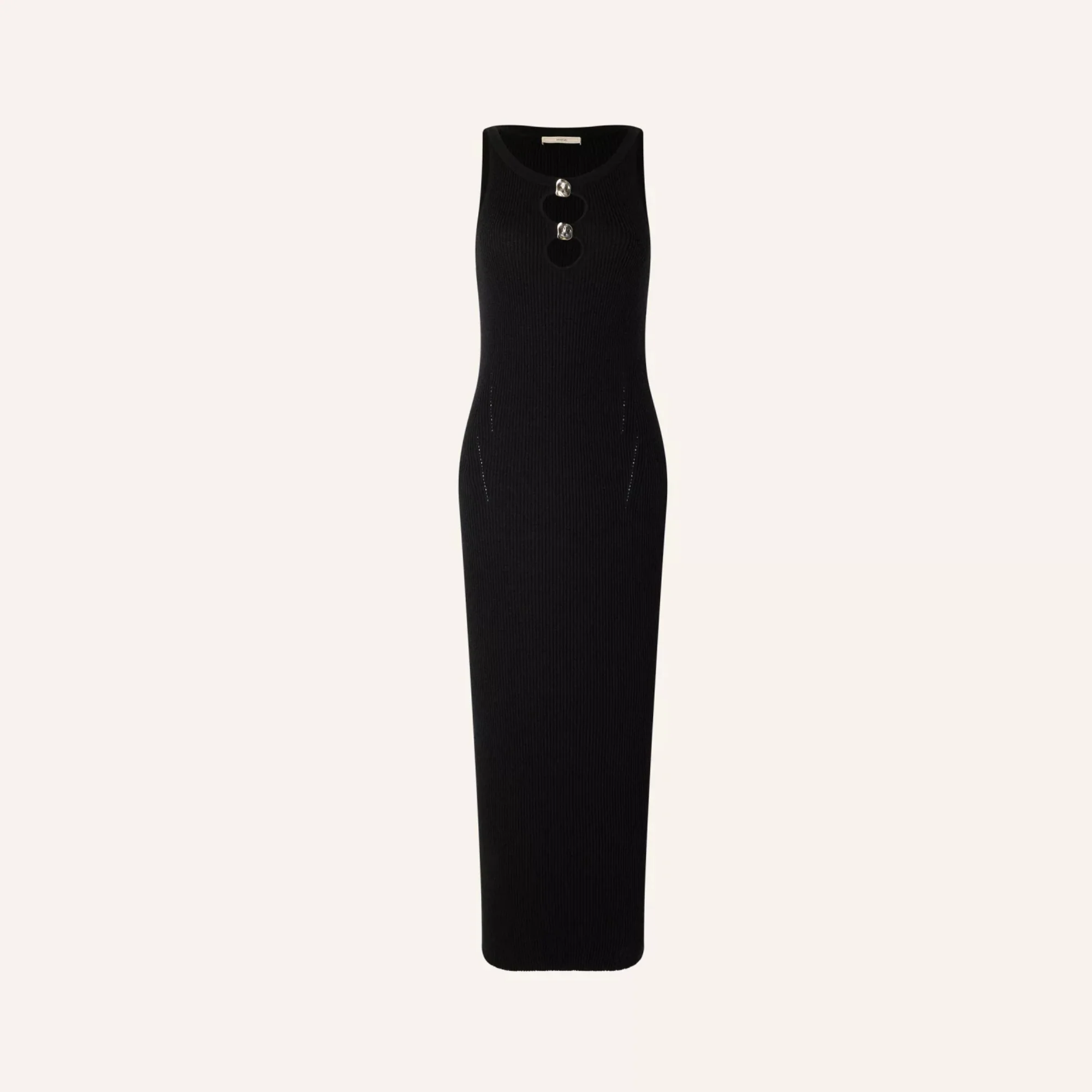 Lorina Rib Knitting Short Dress (Black) - Image 6