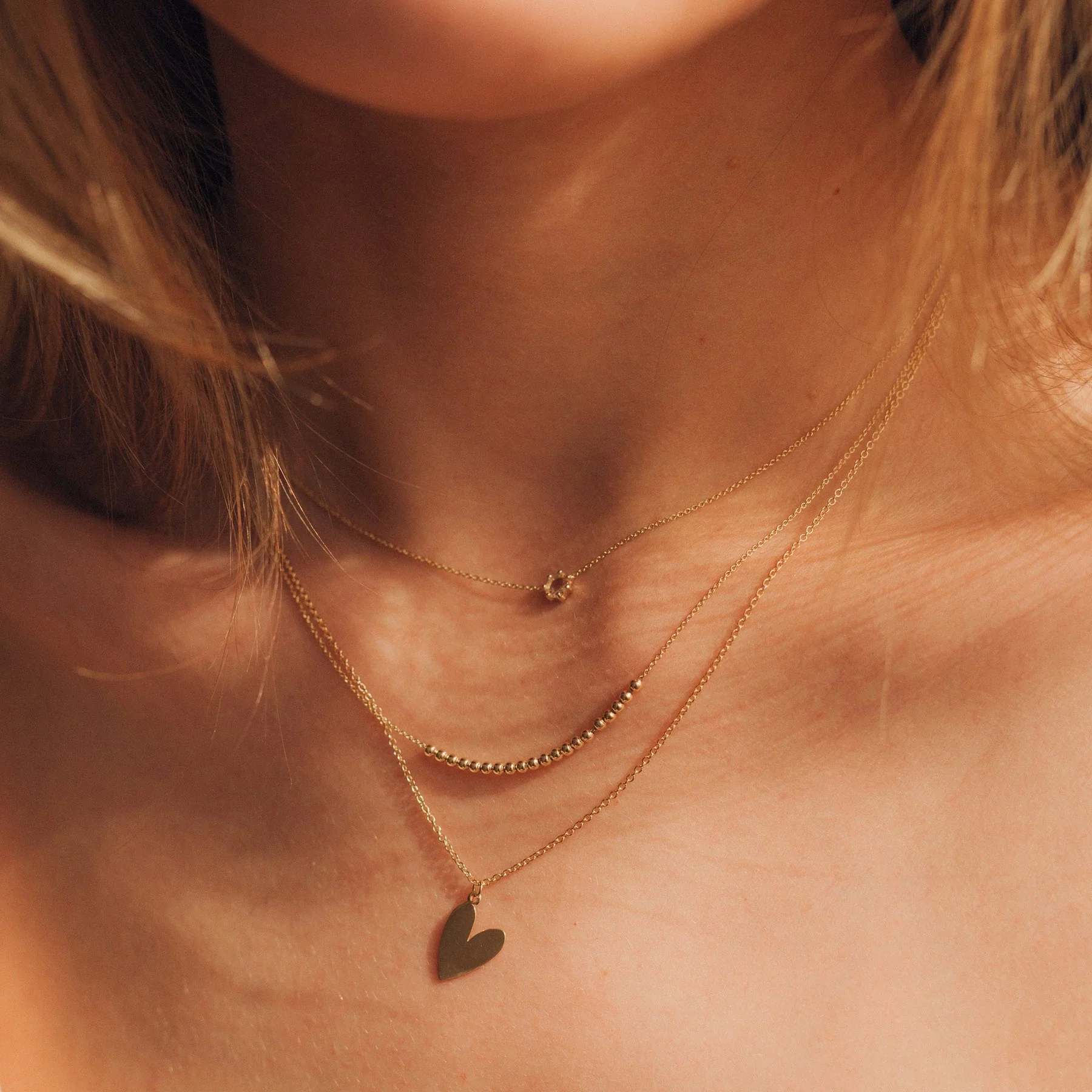 Lovely Sway Heart Necklace (14K Gold) - Image 2