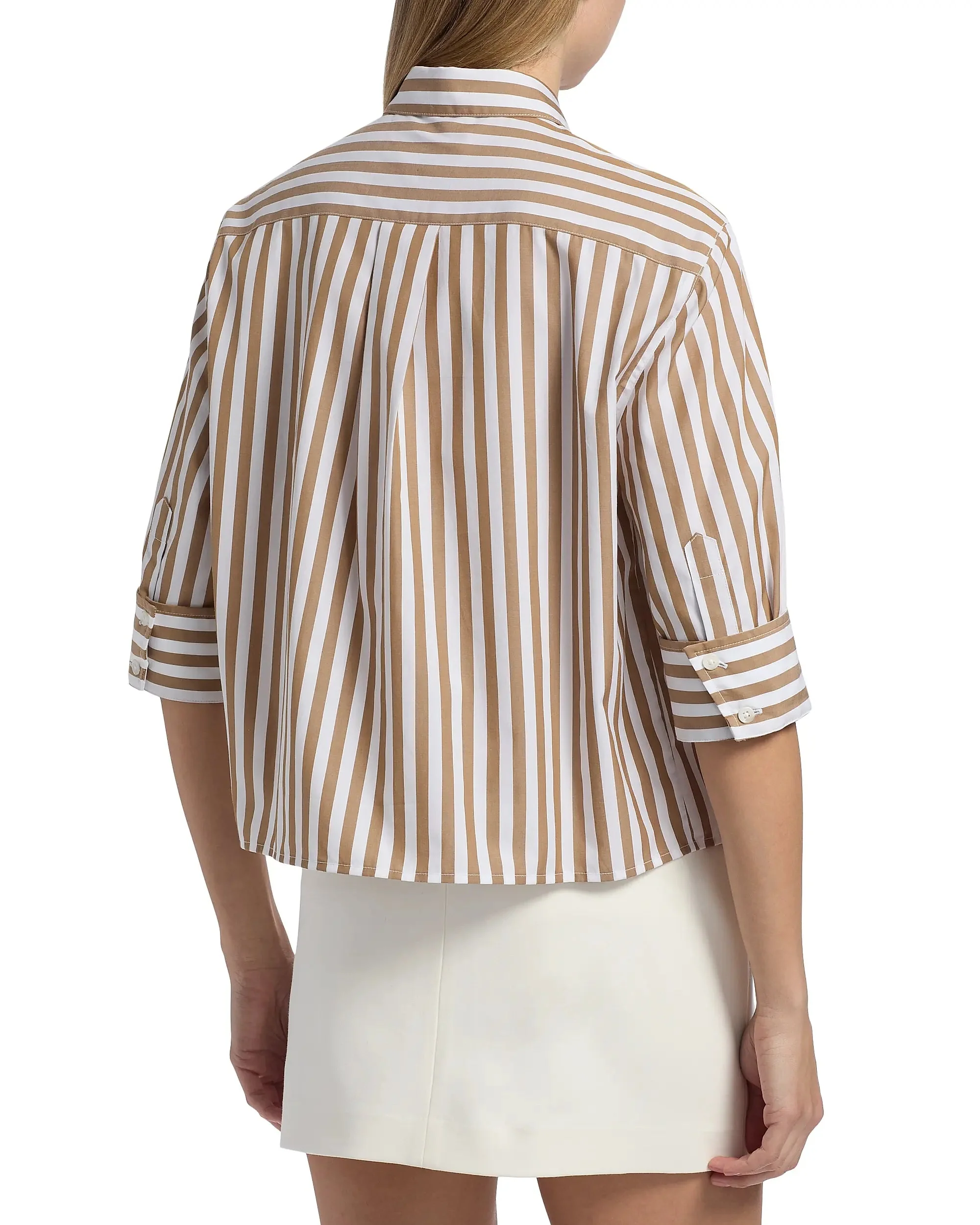 Lucia Stripe Poplin Shirt (Brown Stripe) - Image 4