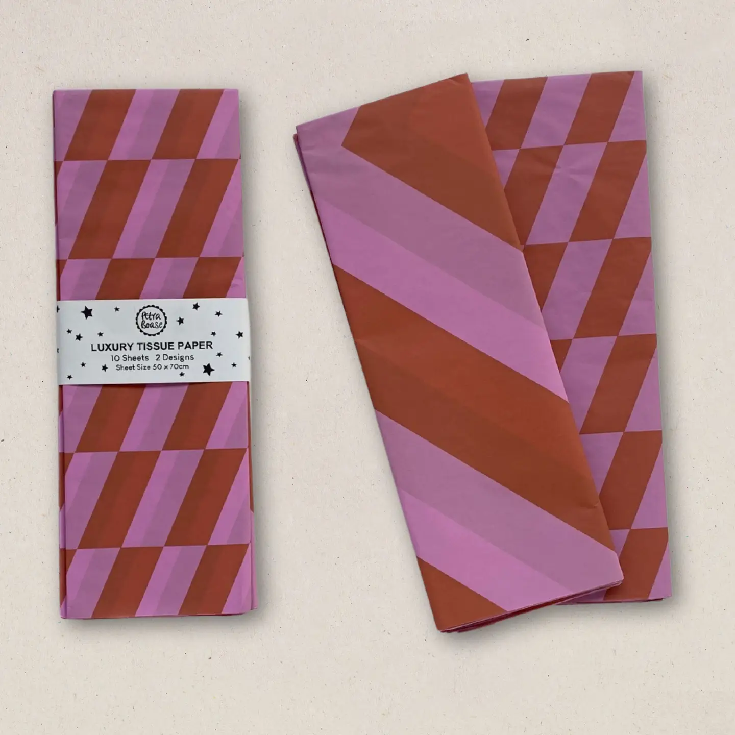 Luxury Patterned Tissue Paper (Lilac + Rust)