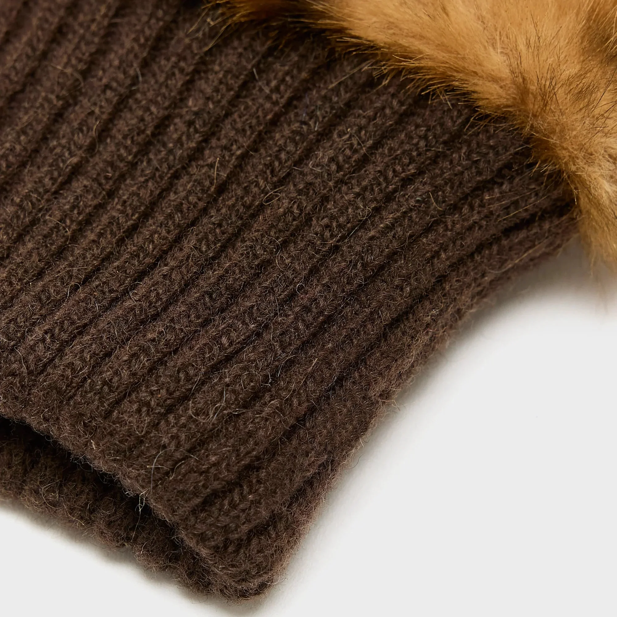 Madina Faux Fur Mittens (Black Beauty + Coffee + Rubber) - Image 3