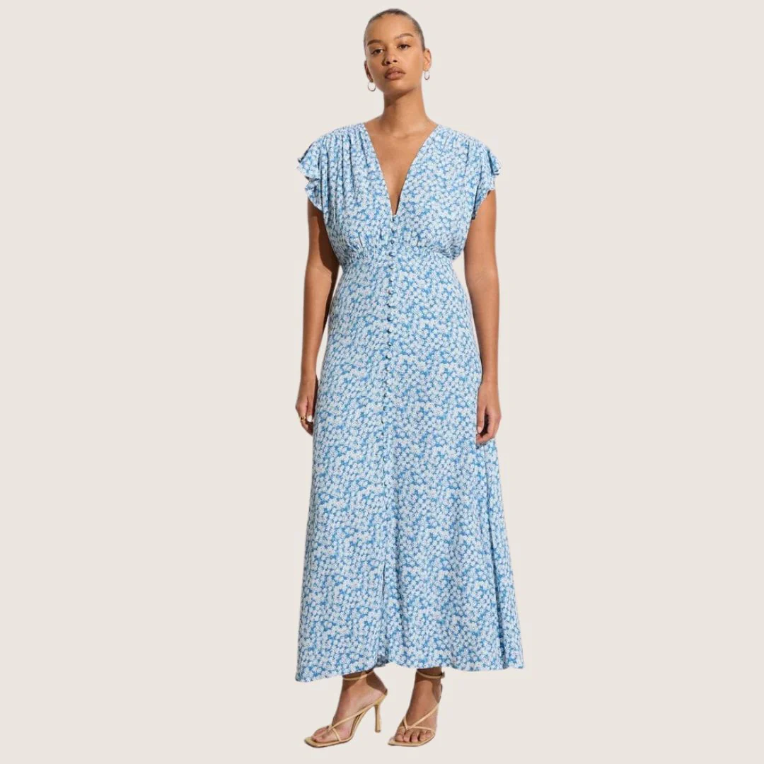 Magdelena Midi Dress (Elka Floral Print)