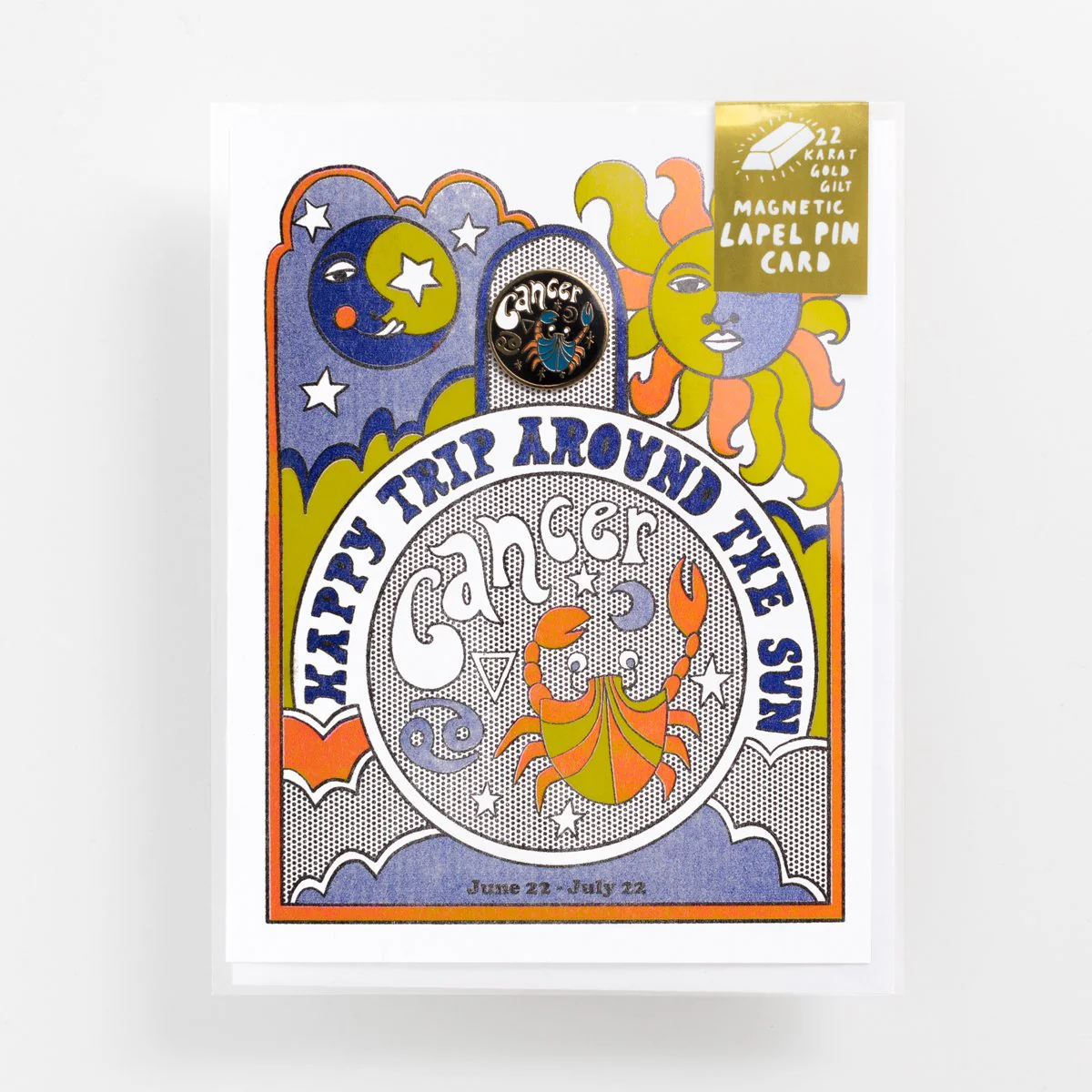Magnetic Lapel Pin Birthday Card (Cancer)