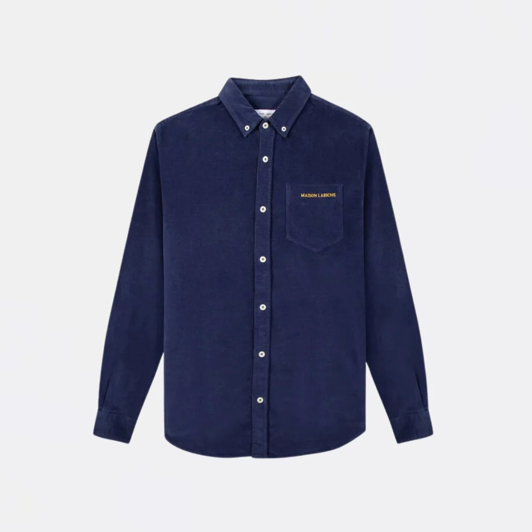 "Maison Labiche" Bonne Graine Velvel Shirt (Velvet Navy)