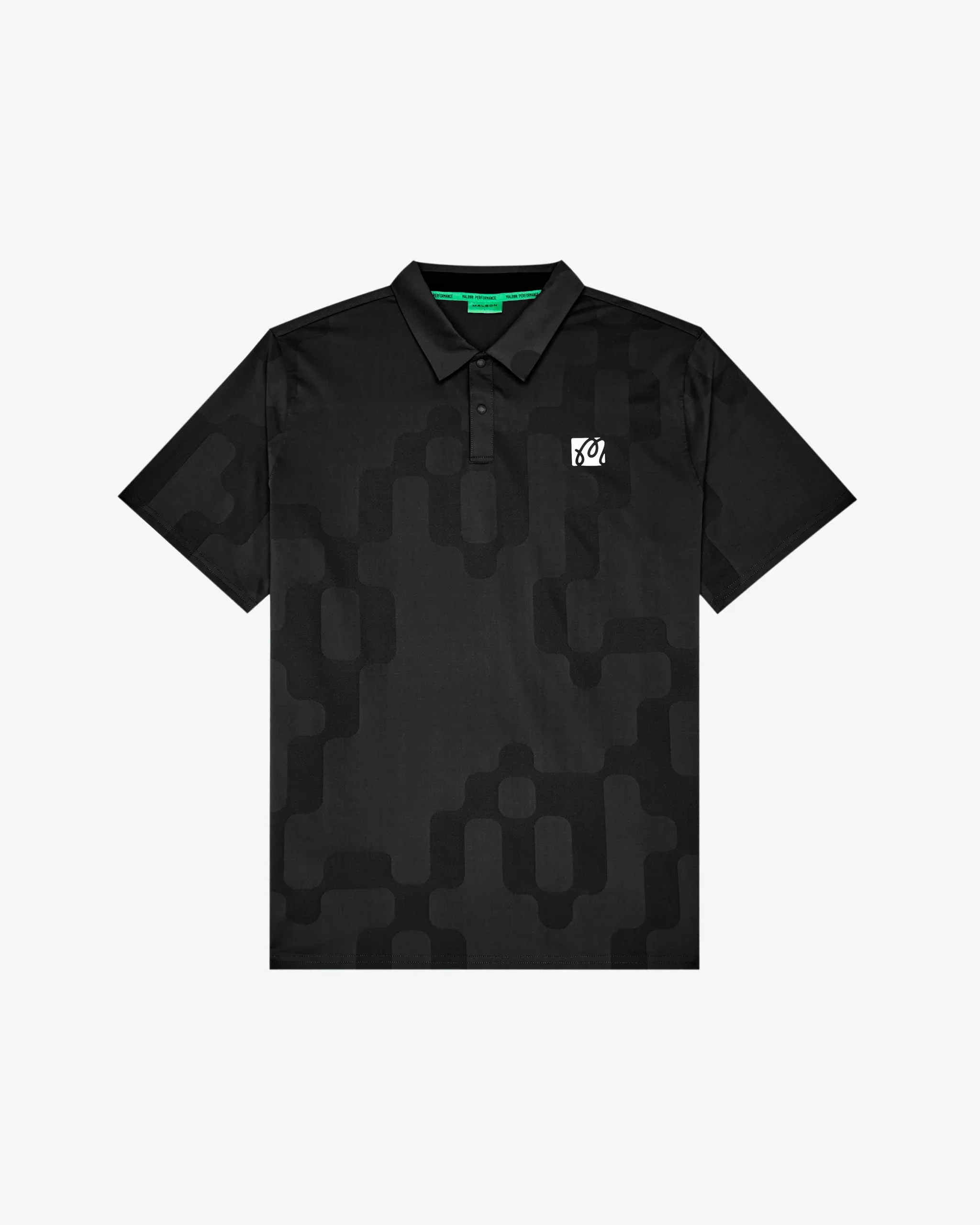 Malbon Performance Mesh Paneled Polo (Black) - Image 5